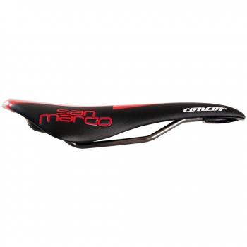 Selle San Marco Concor Racing Sillín, 134 mm, Negro y Rojo