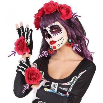 Set de Disfraz Calavera Mexicana 3 Piezas