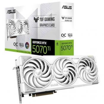 ASUS TUF Gaming GeForce RTX 5070 Ti OC White 16GB GDDR7 Graphics Card with Triple Fan and RGB Lighting