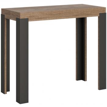 Consola extensible 90x40/300 cm Nature Oak Line estructura Anthracita