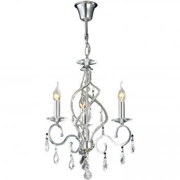 Lámpara colgante Torino 3 luces cromo pulido cristal