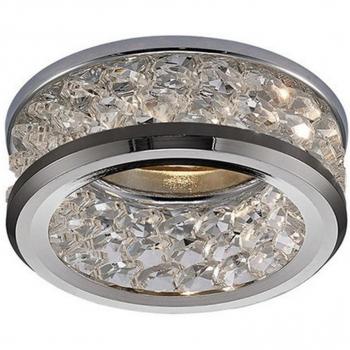 Downlight Dante GU10 con 3 niveles de cuentas de cristal cromado pulido y transparente