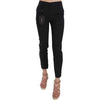 Dolce & Gabbana Polka Dot Slim Capri Trousers Tapered Pants - IT46|XL, Slim-fit Jeans, female, Black, Size: L Stylish Jeans for Fashionable Women