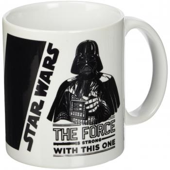 Star Wars The Force Is Strong With This One Unisex Taza blanco-negro, cerámica,