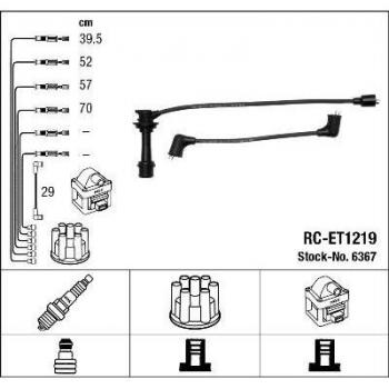 Juego de cables de encendido NGK 6367, tipo: cables de encendido, características: alta calidad, resistencia a altas temperaturas, conectores precisos, diseño optimizado para mejor rendimiento del motor