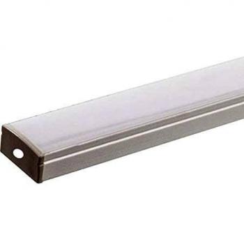 Perfil de Aluminio de 2m para Cinta LED Doble Fila - Cubierta Blanca Opaca - Silamp
