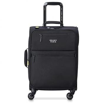 Maleta Delsey Paris Maubert 2.0 Expandible 45L Negro Puro Trolley de Mano con 4 Ruedas