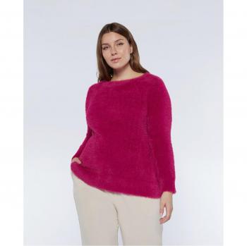 Jersey efecto pelo con cuello redondo