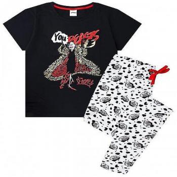 Conjunto de pijama 101 Dálmatas para mujeres con diseño de Cruella De Vil, color negro y blanco, talla XL