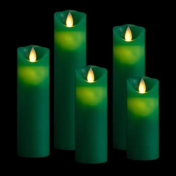 VidaXL Velas LED Eléctricas con Mando a Distancia (5 pzas, colores: Verde, Rosa y más)