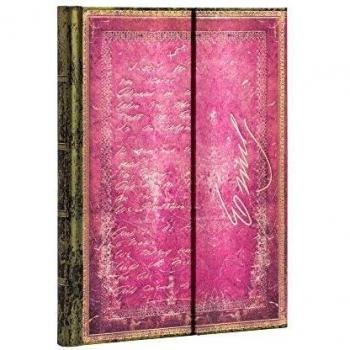 Libreta Tapa Dura Emily Dickinson Morí por la Belleza Ultra Rayado con Cierre Magnético, 120 gsm, Marcador de Cinta y Bolsillo
