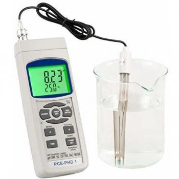 Medidor de pH PCE-PHD 1 - Instrumento de medición de pH, conductividad, oxígeno y temperatura con tarjeta SD, almacenamiento en Excel, gran pantalla e interfaz RS-232