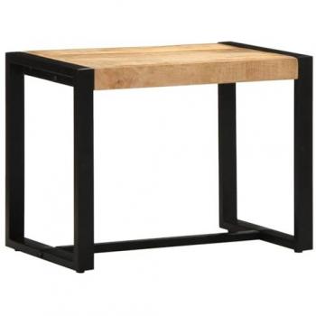 Solid Mango Wood Retro Entryway Bench with Iron Legs - 60x35x45 cm