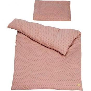 Ropa de Cuna Lil Planet Rosa - Set 2 Piezas (Funda de Edredón 100x135 cm + Funda de Almohada 40x60 cm) - Algodón Orgánico GOTS y OE