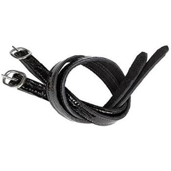 Horka espuelas Patent cocodrilo de piel por par, negro/plata, talla única