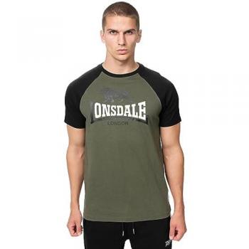 Camiseta Lonsdale Magilligan Manga Corta Verde Oliva para Hombre S a 3XL