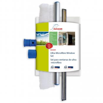 ALCLEAR 960008 Set para ventanas de ultramicrofibra,profesional,set para limpiar cristales y ventanas de 3 artículos,incluye limpiacristales de microfibra,,para el hogar,los espacios acristalados