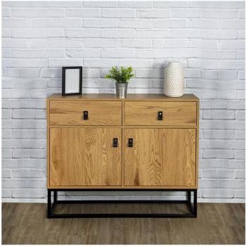 Aparador Abbott en Madera Cruda y Metal con 4 Cajones