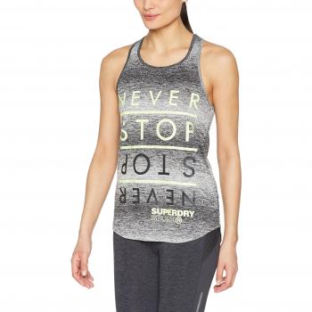Superdry SD Sport Fitspiration, Camiseta de Tirantes para Mujer, Negro