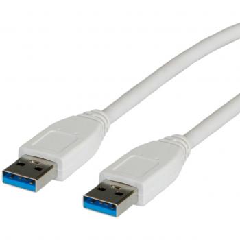 Cable USB 3.0 A-A 3 m Blanco, Transferencia Rápida y Alta Velocidad