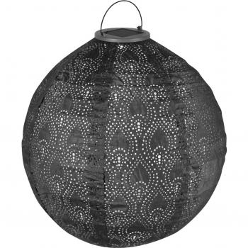 Farol solar Luna Eclipse con LED - 310x310mm - Gris tierra - Hecho a mano/resistente a la intemperie