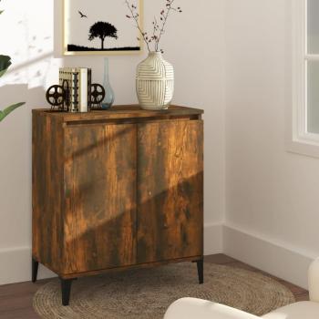 Aparador de madera contrachapada 60x35x70 cm, mueble de almacenaje de salón, buffet moderno, armario auxiliar, armario de almacenamiento en color roble ahumado