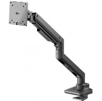 Soporte de monitor individual gaming con resorte de gas, negro, para monitores de 17'' a 49'', montaje en mesa, capacidad máxima de 20 kg