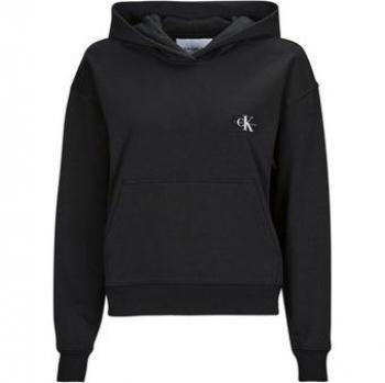 Calvin Klein Jeans Woven Label Hoodie Women's Sweatshirt Black Size S
