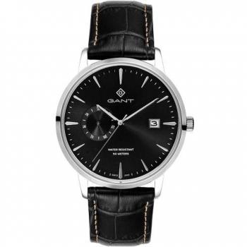Reloj de Pulsera Hombre Gant G165001 - Resistente al agua, caja de acero inoxidable, correa de piel, esfera analógica con marcadores luminosos, movimiento de cuarzo