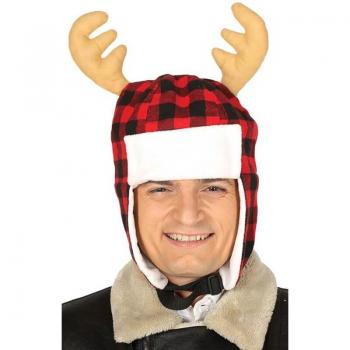 Gorro a Cuadros con Cuernos 45 cm