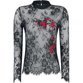 Fashion Victim Lace Longsleeve Manga Larga Mujer Negro L