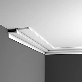 Caja de 10 Piezas de Cornisa de Poliestireno Blanco Primado C391 - Orac Decor (200x6x16 cm)