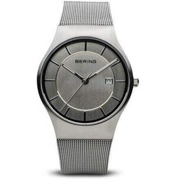 BERING Hombre Análoga Cuarzo Reloj de pulsera de colección con Acero inoxidable Pulsera und Cristal de zafiro , Plata/Blanco