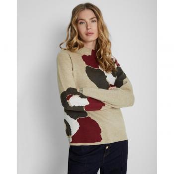 Jersey de mujer estampado floral con cuello perkins