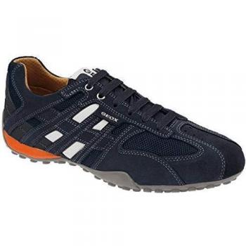 Geox Snake Mesh Low-Top Basketball Sneakers for Men - Navy Blue