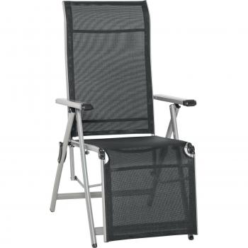Outsunny Tumbona Plegable de Jardín con Respaldo Alto y Reposapiés Transpirable, Ajustable en 10 Posiciones - Carga Máxima 150 kg