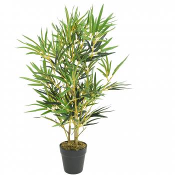 Árbol de Bambú Artificial VidaXL con 368 hojas verdes, dimensiones Ø 14 x 80 cm, Ø 16 x 120 cm y 30 x 14 x 80 cm
