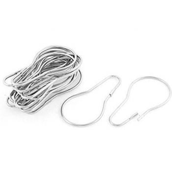 sourcing map Metal Calabaza Forma Cortina De Ducha Ring Ganchos 20 Piezas Tono Plateado