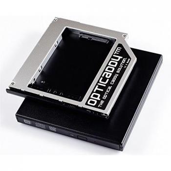 Opticaddy© SATA-3 HDD/SSD Caddy Adaptador SET con carcasa externa USB para una unidad óptica para HP Elitebook 2530p 2540p - reemplaza la unidad óptica, viene con tecnología OptiSpeed