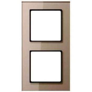JUNG Champagne 2-Gang Glass Frame AC582GLCH