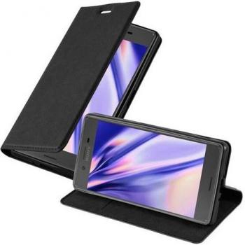 Funda Libro Magnética Invisible para Sony Xperia X - Protección Completa, Función Soporte y Tarjetero - Color Negro Antracita