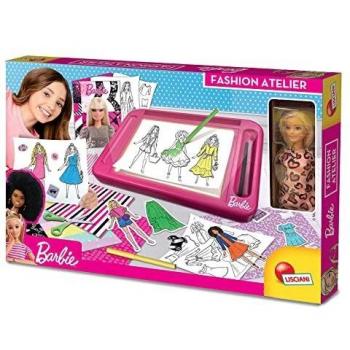 Lisciani Barbie Taller de Moda, con muñeca incluida-88645-Juego Creativo para niñas a Partir de 4 años