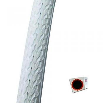 700720 - Cubierta neumatico DURO FIXIE POPS 700x24C PLEGABLE VAINILLA/BLANCO