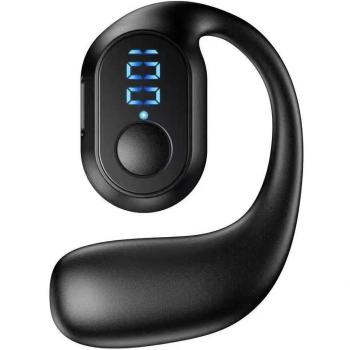 Auriculares Bluetooth Inalámbricos con Gancho para la Oreja, Pantalla Digital, Batería de Larga Duración y Alta Calidad de Sonido. Ideal para Negocios, Correr y Escuchar Música