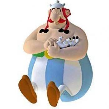 Hucha Figura Obelix Sentado con Idefix de Asterix El Galo 17cm