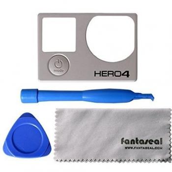 Fantaseal® 4-en-1 Kit de reparación Reemplazo de Cubierta de GoPro con Herramienta de desmontaje, Palanca, Paño de Lente, Accesorios de Reemplazo de Gopro GoPro Hero 4 Negro y Hero 4 Plata