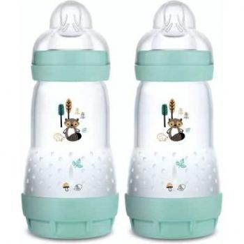 MAM Set de Biberones Anti-Colicos Nature Aqua 260ml (2 unidades)