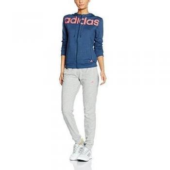 adidas Ess Linear Cott - Chándal para mujer, color azul, talla M