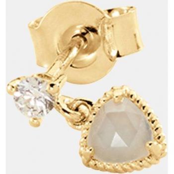 Pendiente individual Mix & Match de plata, circonita y piedra luna