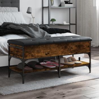 Banco zapatero de madera multicapa ahumado roble 102x42x45 cm
